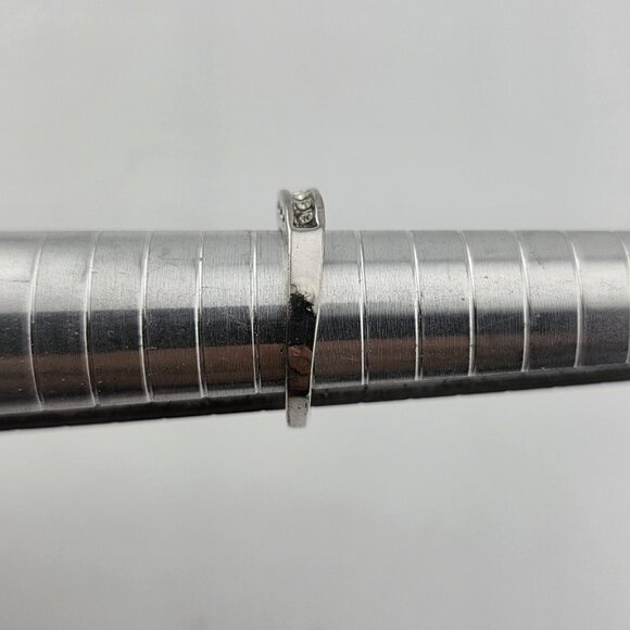 Sterling Silver Plated Ring CZ Cubic Zirconia Wedding Band Size 6.6 - Picture 4 of 6